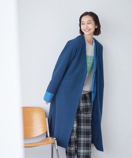 niko and…（ニコアンド） ノーカラーコート MEDIUM ブラウン