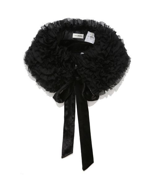 LILY BROWN（リリーブラウン） つけ襟 付け襟 ベロアリボンティペット