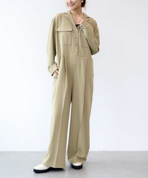 イェンス　jens オールインワン Jines（ジネス） オールインワン オープンカラーオールインワン