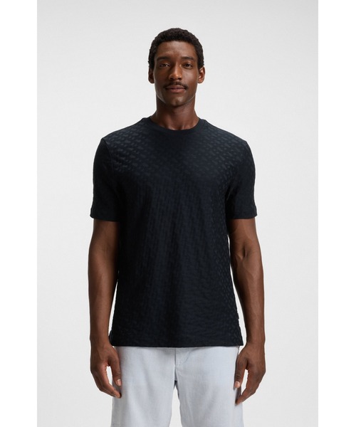 BOSS（HUGO BOSS） tシャツ モノグラムジャカード Tシャツ シルケット