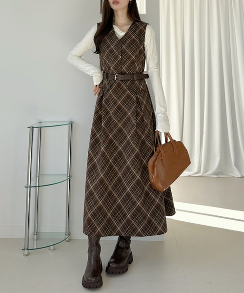 コムデギャルソン　90年代　チェックワンピース　日本製　ジャンパースカート コムデギャルソン 90年代 チェックワンピース 日本製 ジャンパースカート