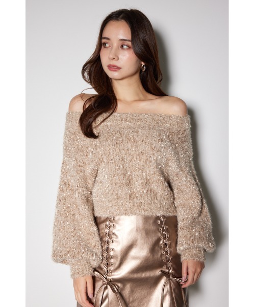 「rienda」 長袖ニット FREE ベージュ レディース_画像9