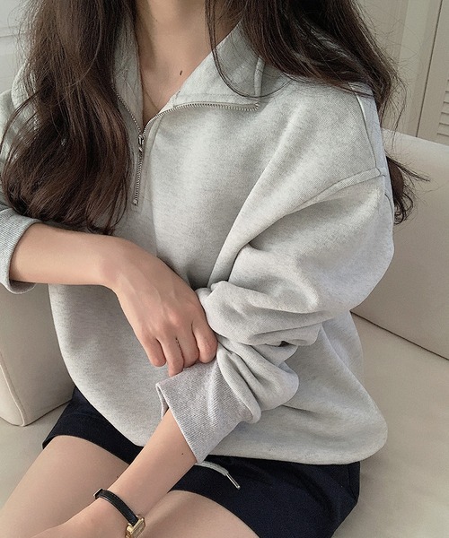 「LAUIR」 スウェットカットソー SMALL ライトグレー レディース_画像3