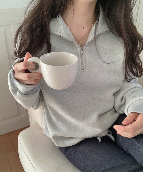 「LAUIR」 スウェットカットソー SMALL ライトグレー レディース_画像5