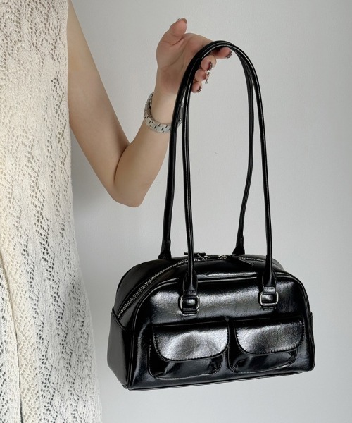 ボストンバッグ レザーライクミニボストン ショルダーバッグ