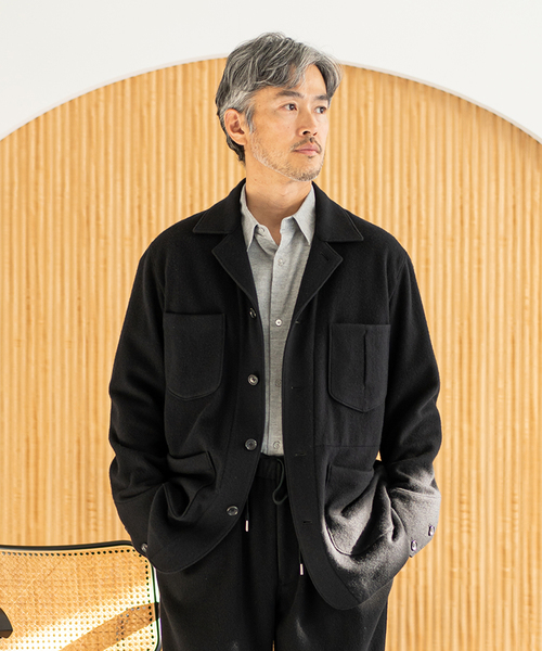 echeveria カバーオールジャケット EDIFICE（エディフィス） コート ジャケット E.WOOL SHAGGY