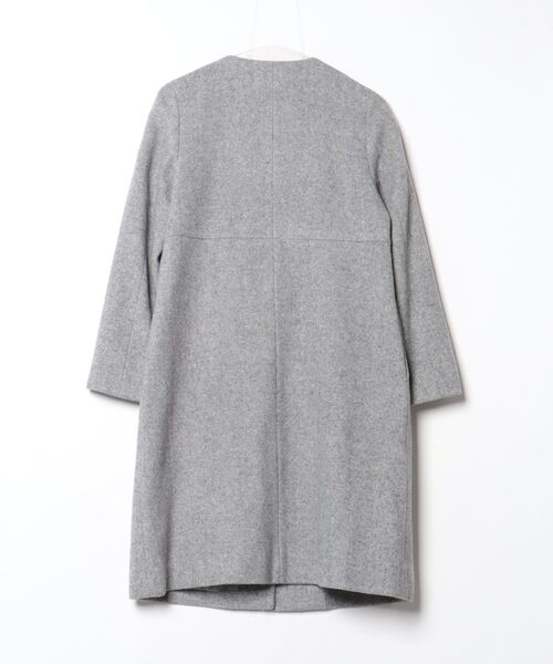 「WILLSELECTION」 ノーカラーコート M グレー レディース_画像2