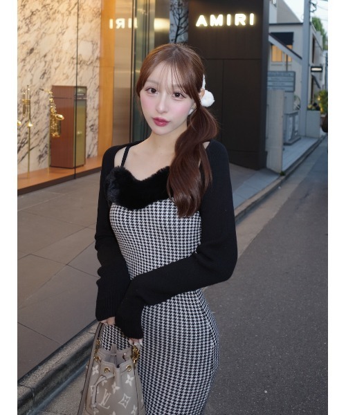 Darich（ダーリッチ） ワンピース アンサンブルチェックニットロング