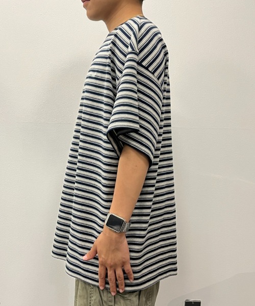 「BROKEN BASE」 半袖Tシャツ MEDIUM ネイビー メンズ_画像4