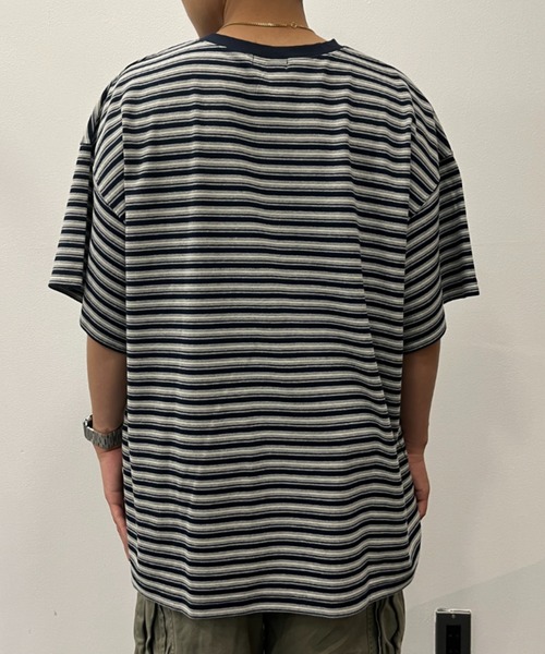 「BROKEN BASE」 半袖Tシャツ MEDIUM ネイビー メンズ_画像5