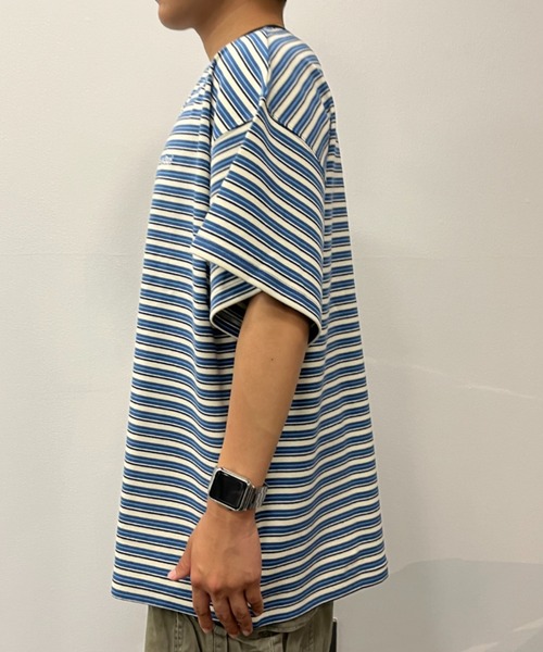 「BROKEN BASE」 半袖Tシャツ MEDIUM ネイビー メンズ_画像7
