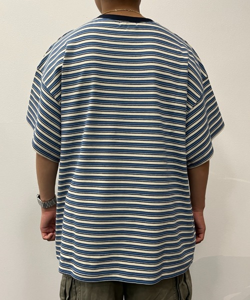 「BROKEN BASE」 半袖Tシャツ MEDIUM ネイビー メンズ_画像8