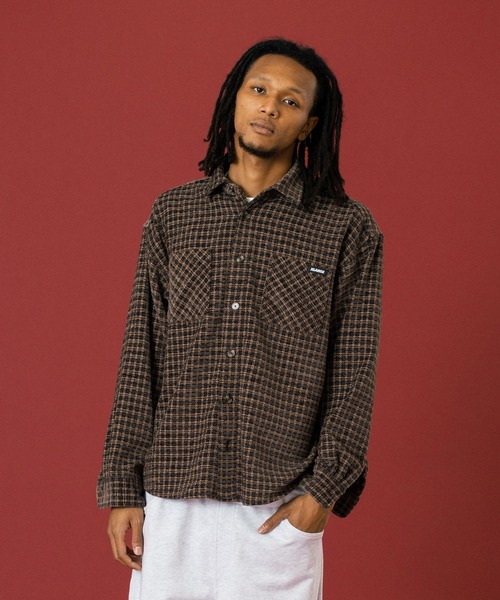 XLARGE（エクストラ ラージ） 長袖シャツ M ブルー メンズ : ZOZOTOWN