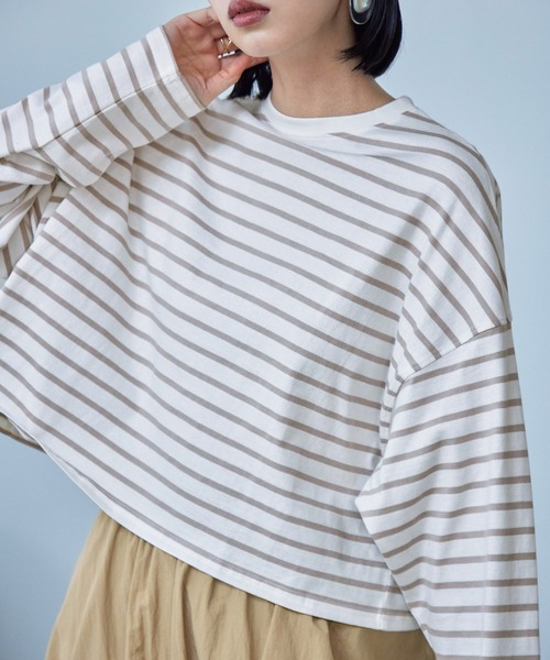 「Fashion Letter」 長袖カットソー M ピンク レディース_画像2