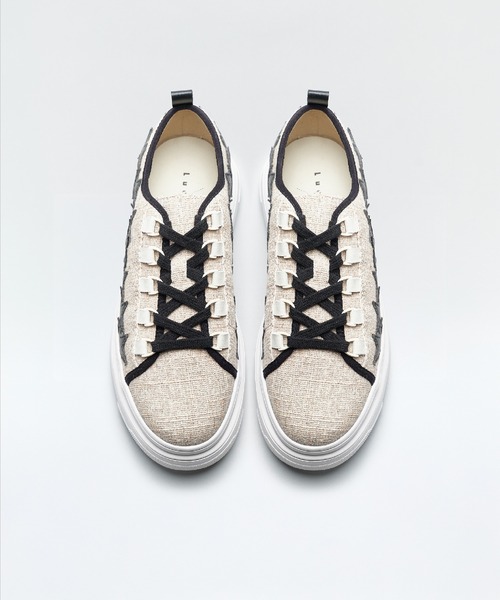 「Lucida」 ローカットスニーカー 38 シルバー レディース_画像9