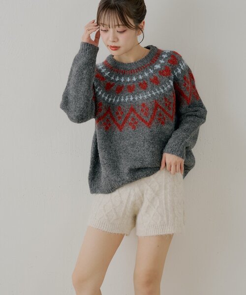 Chico（チコ） パンツ 「セットアップ対応」ケーブルショートパンツ