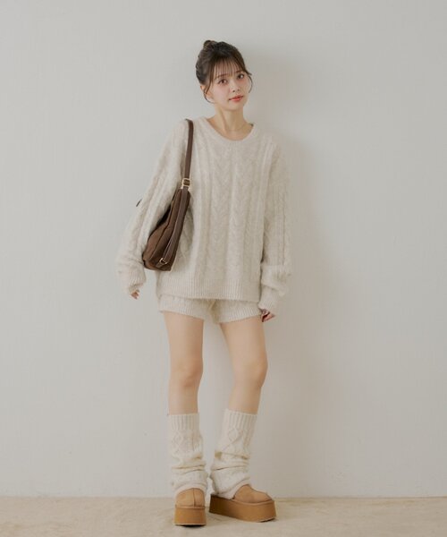 Chico（チコ） パンツ 「セットアップ対応」ケーブルショートパンツ