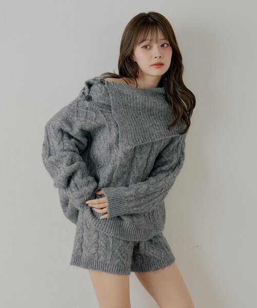 Chico（チコ） パンツ 「セットアップ対応」ケーブルショートパンツ