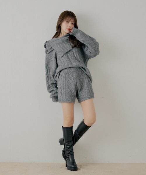 CHUCUCHU ショートパンツ Chico（チコ） パンツ 「セットアップ対応」ケーブルショートパンツ