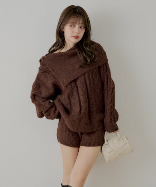 Chico（チコ） パンツ 「セットアップ対応」ケーブルショートパンツ