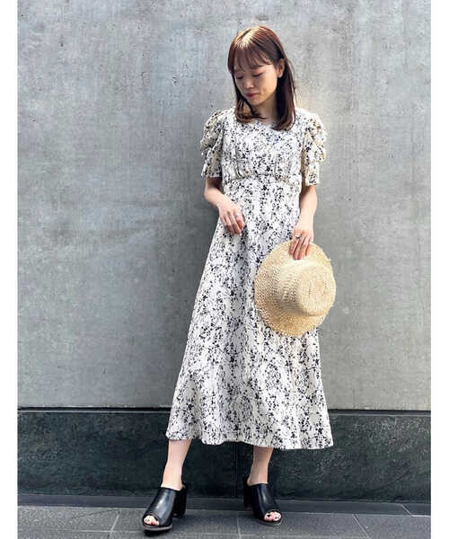 「N.（N. Natural Beauty Basic）」 半袖ワンピース MEDIUM ホワイト系その他 レディースの画像