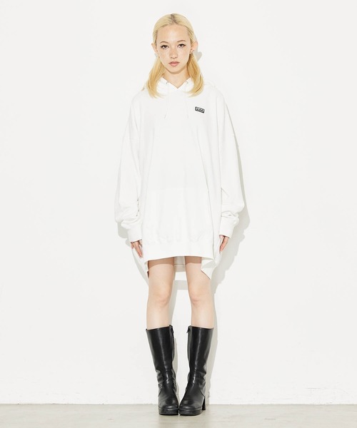 「X-girl」 プルオーバーパーカー X-LARGE ホワイト レディース_画像3