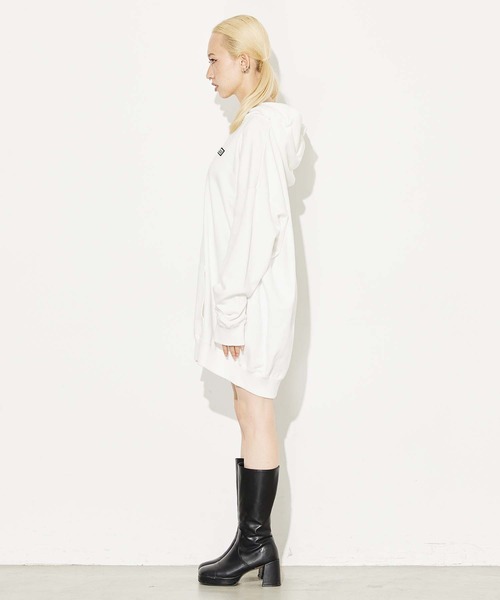 「X-girl」 プルオーバーパーカー X-LARGE ホワイト レディース_画像4