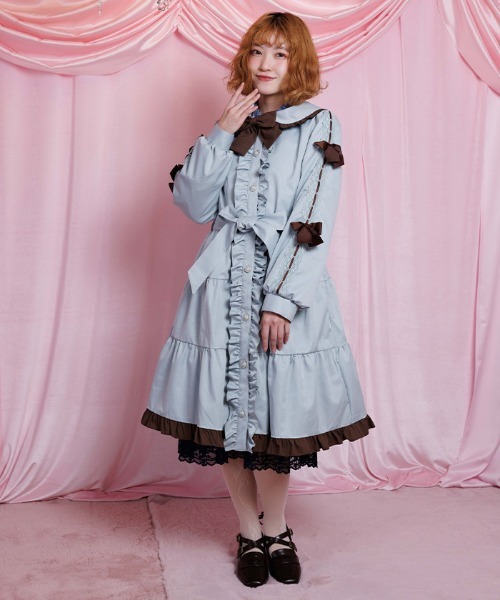 axes femme POETIQUE ダッフルコート コート バイカラーワンピース