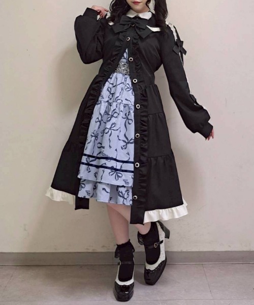 axes femme POETIQUE ダッフルコート コート バイカラーワンピース