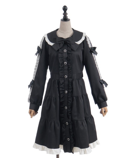 axes femme POETIQUE ダッフルコート コート バイカラーワンピース