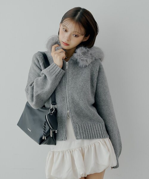 「Chico」 ニットカーディガン FREE アイボリー レディース_画像3