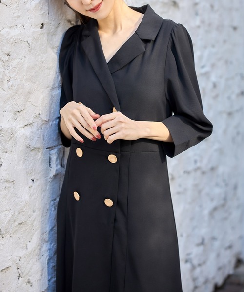 「tocco closet」 7分袖ワンピース M ベージュ レディース_画像9