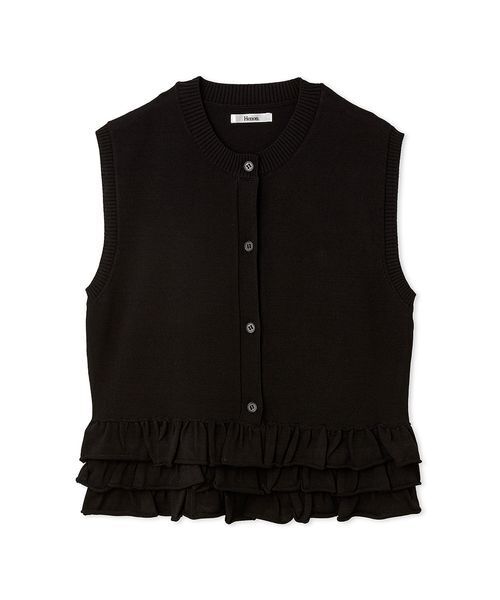 Henon. ニット セーター FRILLED KNIT VEST レディース : ZOZOTOWN