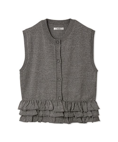 OHGA グレー フリルニットセーター F Henon. ニット セーター フリルニット レディース : ZOZOTOWN Yahoo!店