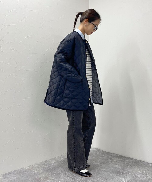 「Traditional Weatherwear」 ナイロンブルゾン 34 ネイビー レディースの画像