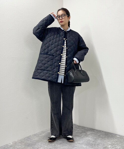 「Traditional Weatherwear」 ナイロンブルゾン 34 ネイビー レディースの画像