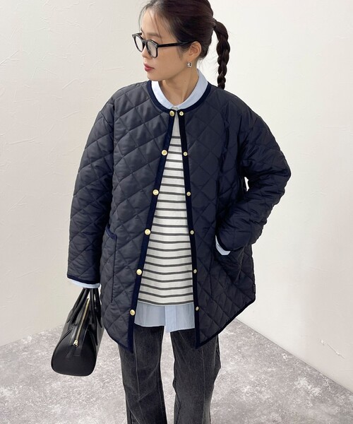 「Traditional Weatherwear」 ナイロンブルゾン 34 ネイビー レディースの画像