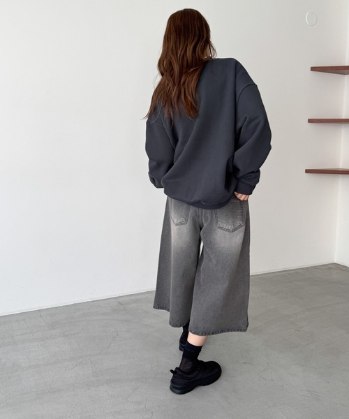 「CANAL JEAN」 スウェットカットソー ONE SIZE チャコールグレー レディース_画像4