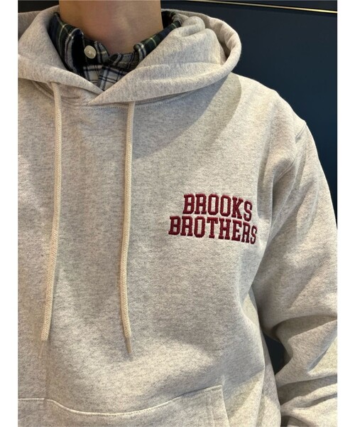 「BROOKS BROTHERS」 プルオーバーパーカー SMALL オートミール メンズの画像