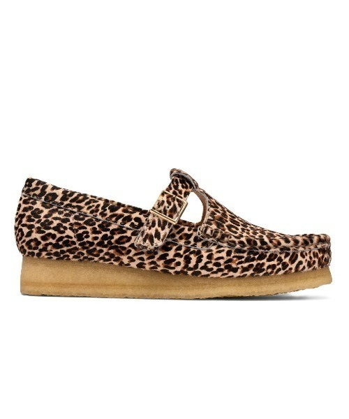 【美品】Clarks Originals ヒョウ柄 ローファー Clarks（クラークス） ブーツ 「Clarks」Wallabee T Bar Leopard Print