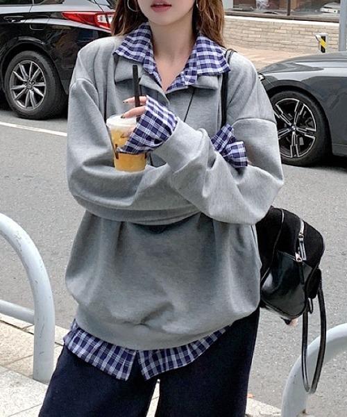 「SHEENA」 長袖カットソー M グレー レディース_画像3