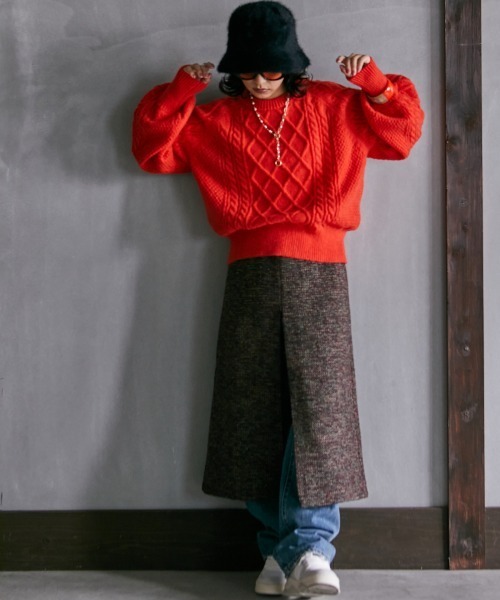 「GEVS.」 長袖ニット LL ブルー レディース_画像3
