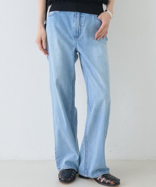 upper hights ライトブルー ワイドレッグデニムパンツ 23 upperhights（アッパーハイツ） ワイドパンツ ジーンズ デニム デニム