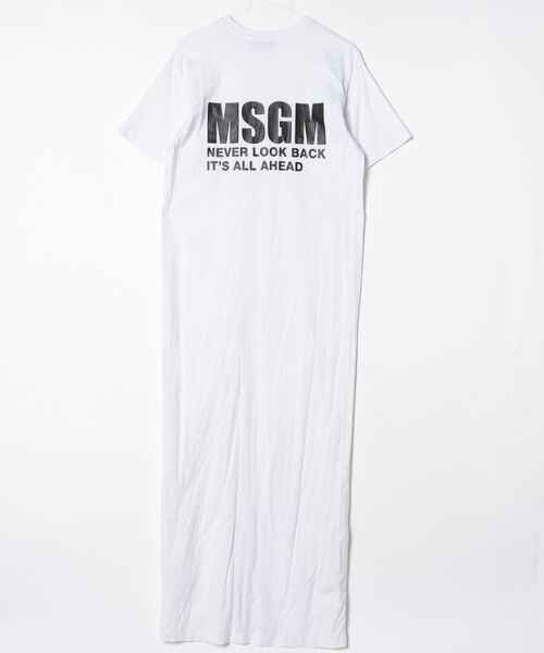 「MSGM」 Tシャツワンピース S ホワイト レディースの画像
