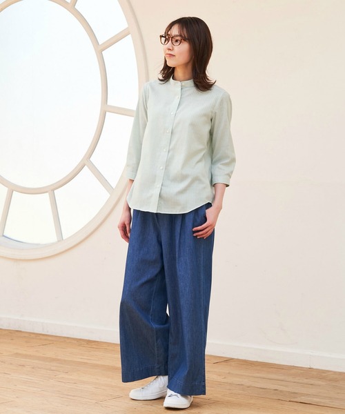 「Pitta Re:)」 7分袖ブラウス S ライトグリーン レディース_画像9