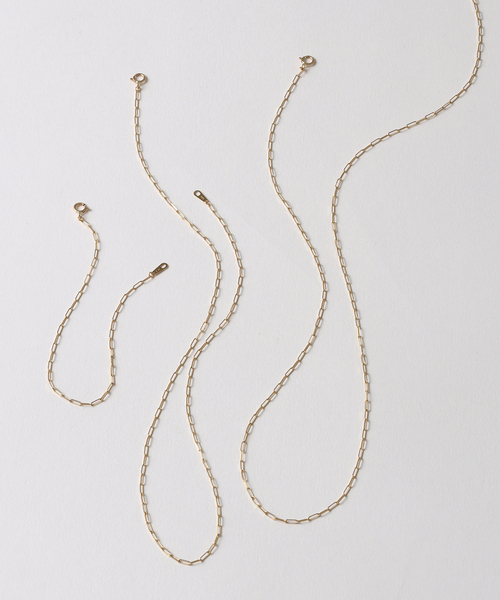 ネックレス ペーパークリップチェーン40cmネックレス K10 レディースの画像