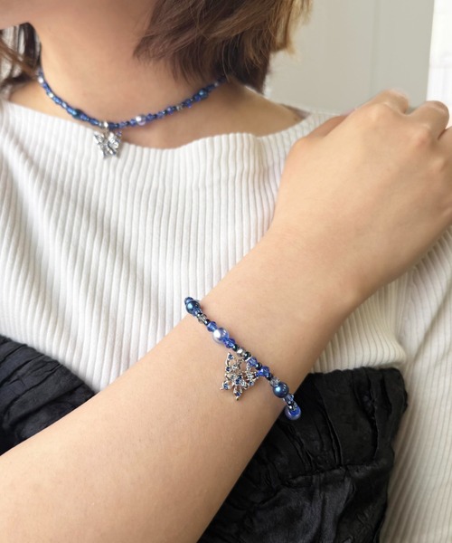 ブレスレット バタフライモチーフ　ゴムブレスレット レディースの画像