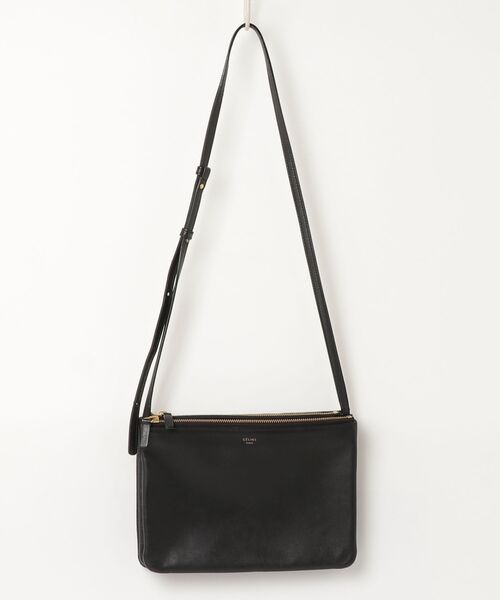 最終値下げ‼️セリーヌ トリオ ラージ ショルダーバッグ ブラック 黒　レザー CELINE（セリーヌ） トリオ ラージ ショルダーバッグ - ブラック
