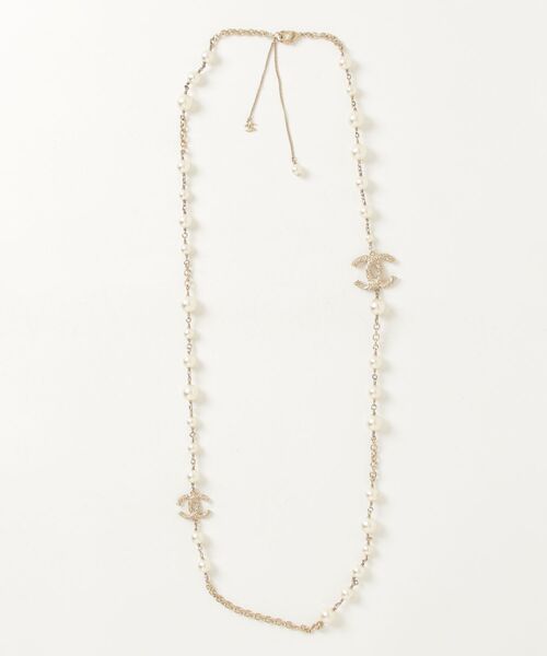 CHANEL（シャネル） ココマーク フェイクパール ロングネックレス