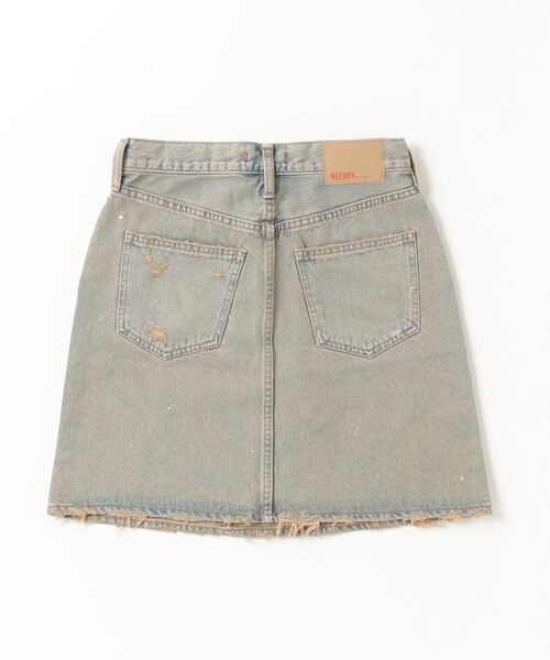 「NEEDBY heritage」 デニムスカート 26 ベージュ レディース_画像2